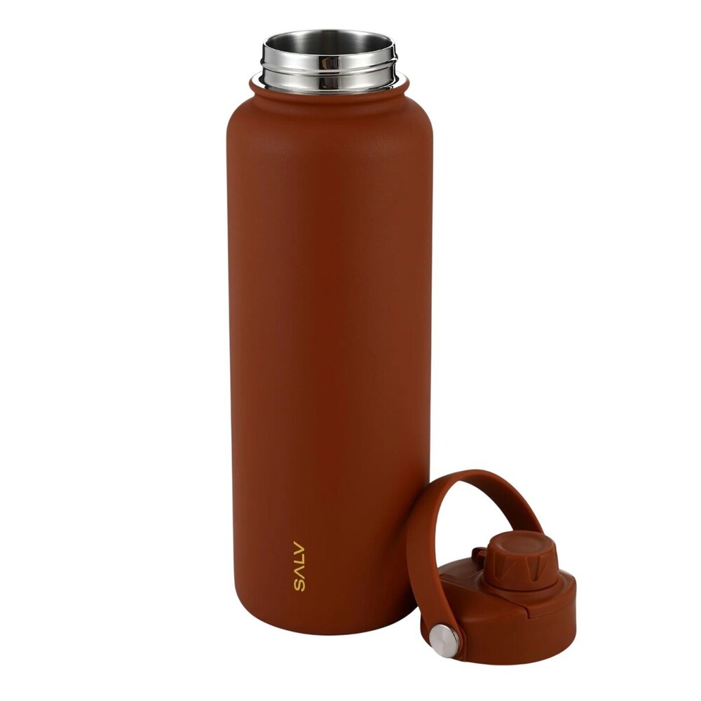 Insulated Water Bottle Stainless Steel Leakproof BPA Free Brown Travel 40oz